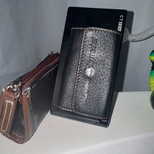 Vintage Leather Mannini by Master" 6 key fold snap closure wallet made in Italy